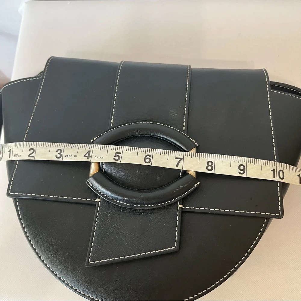 Banana Republic Gia Black Crossbody Flap Over Bag